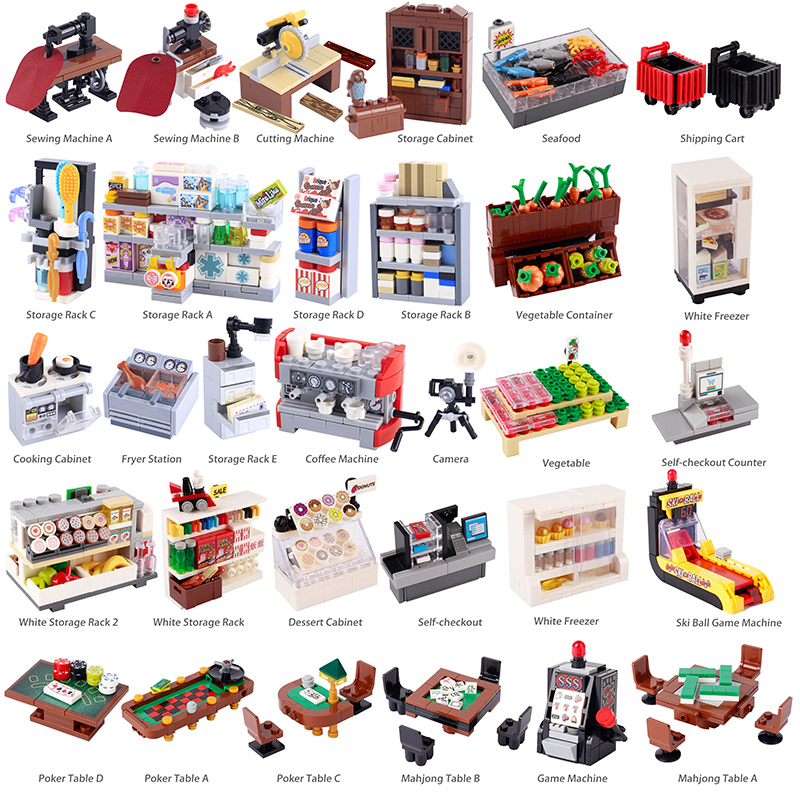 Food Storage Building - MOC City Supermarket Building Blocks Pocket