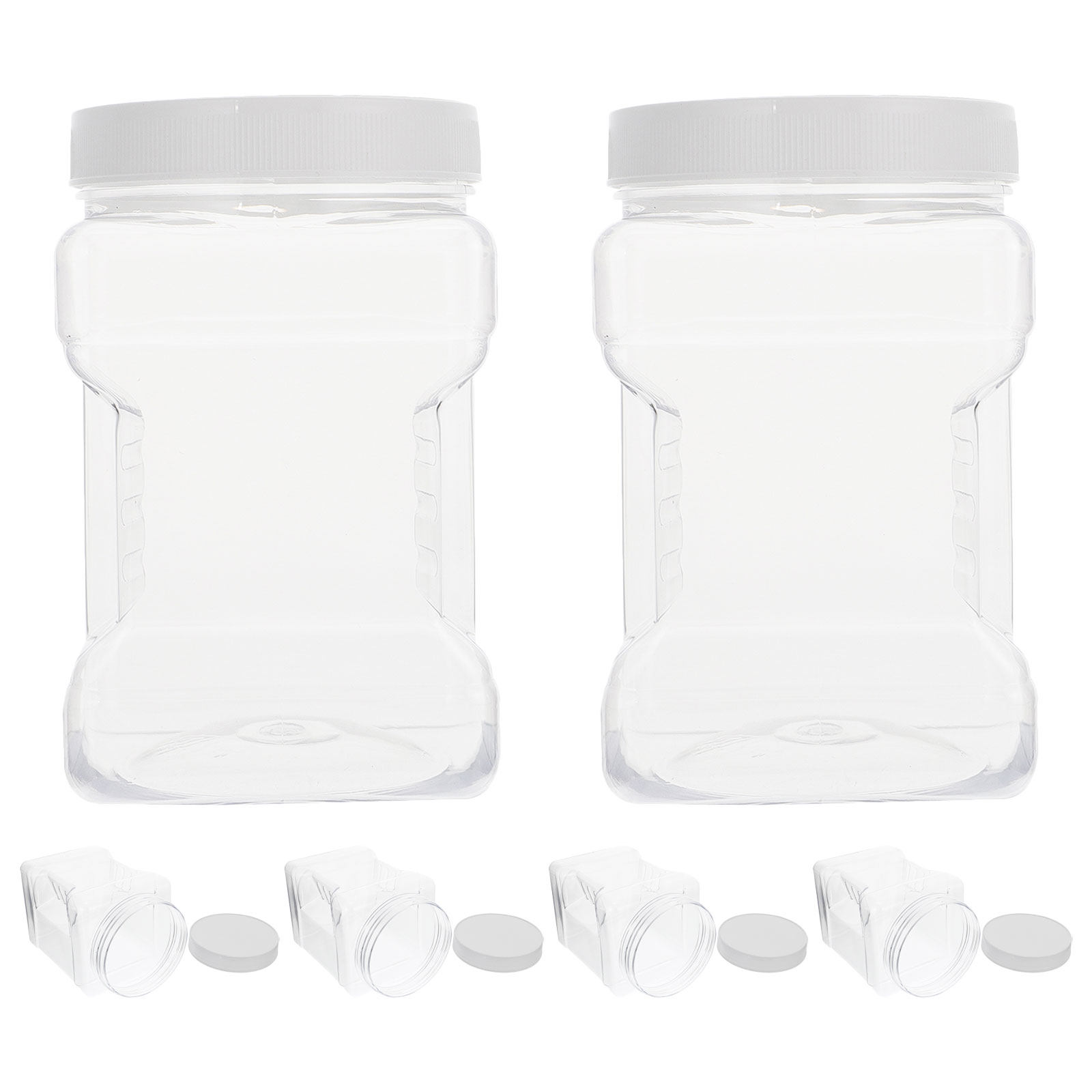 Food Storage Jars & Containers - 6Pcs Transparent Storage Jars Clear Square