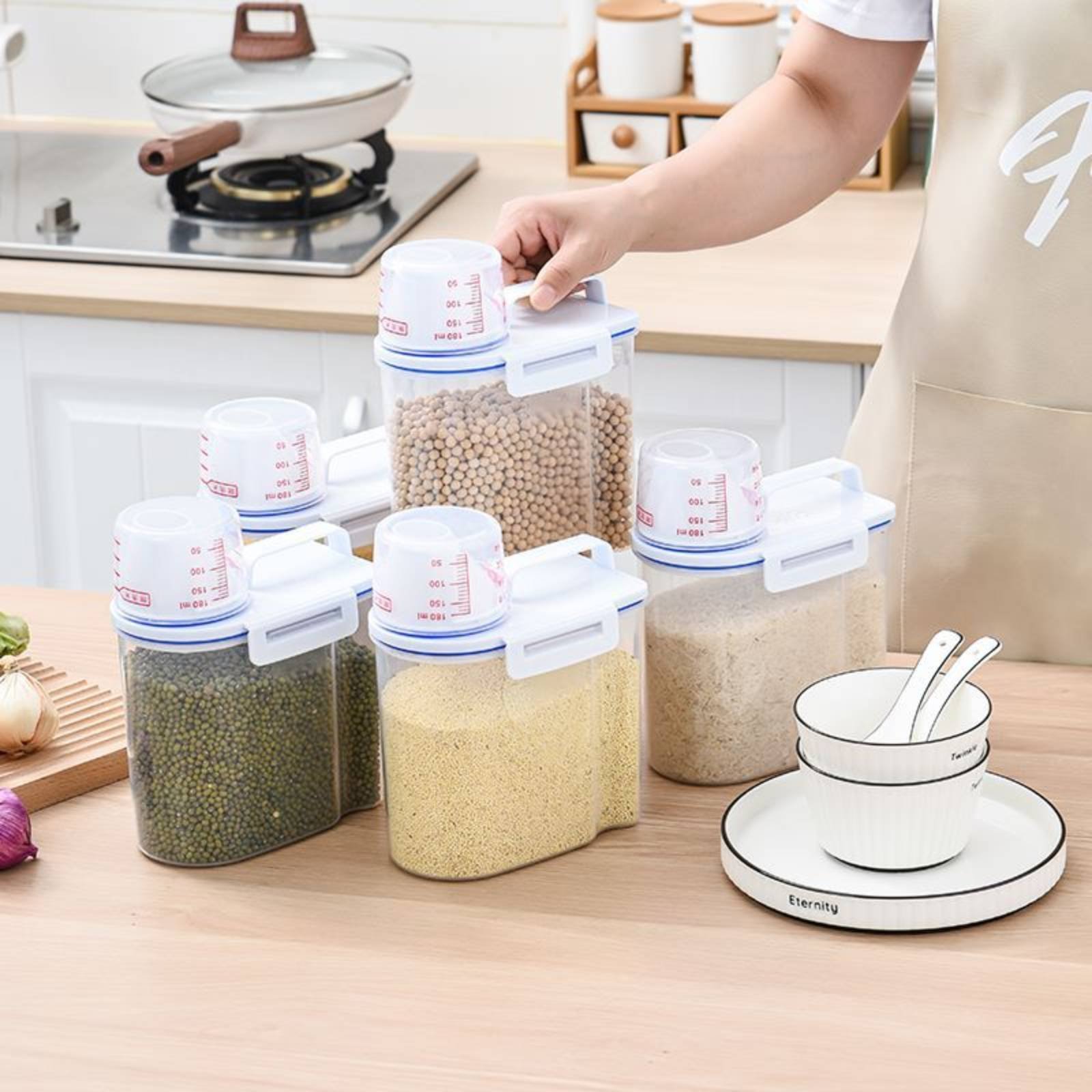 Food Storage For Pantry - Rice Storage Container Safe Rice Dispenser
