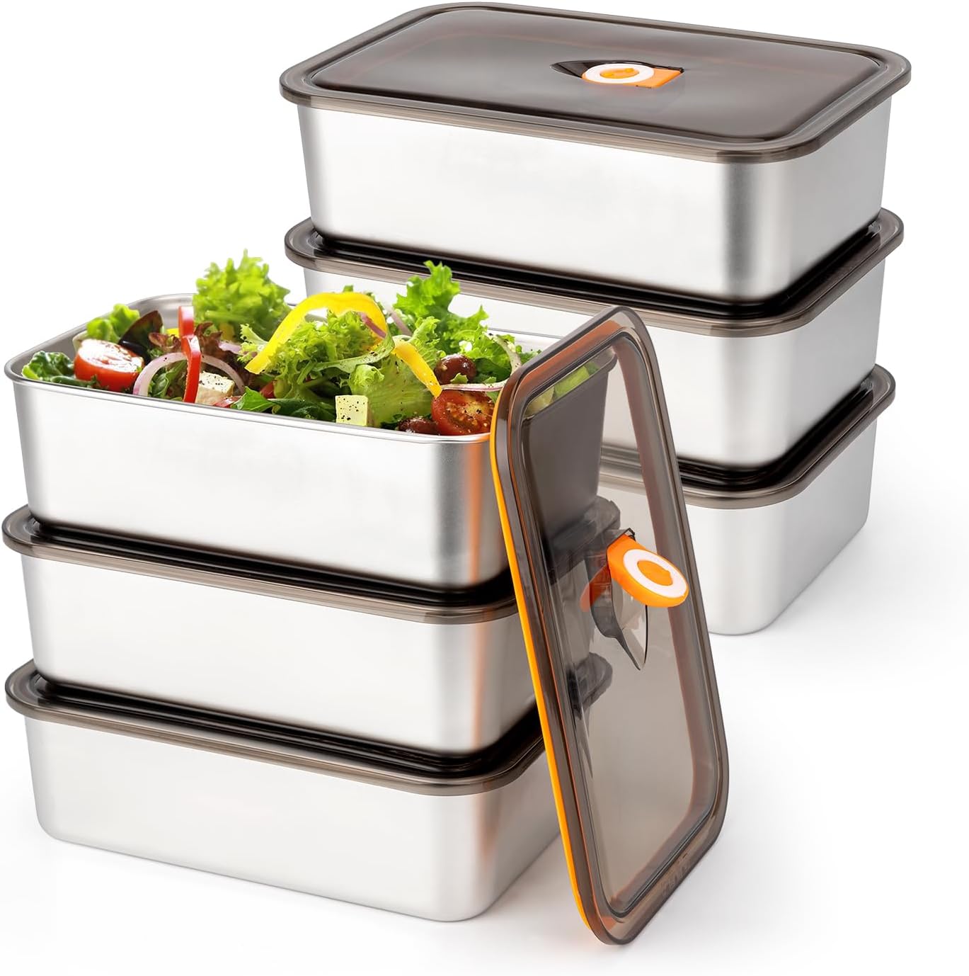 Food Storage Stainless Steel Containers - 6 Pack(57oz) Stainless Steel Food Storage