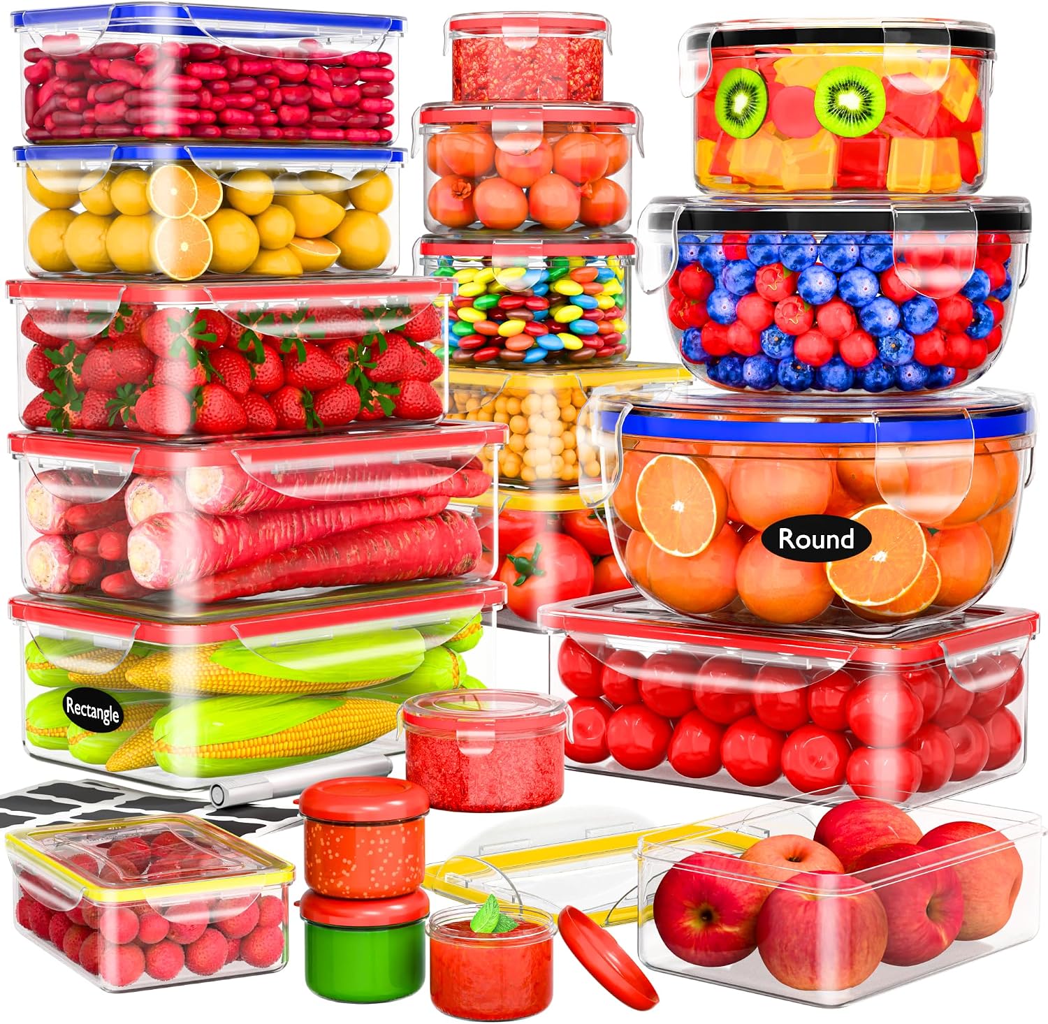 Food Storage Freezer Containers - RockBerry 40 PCS Food Storage Containers