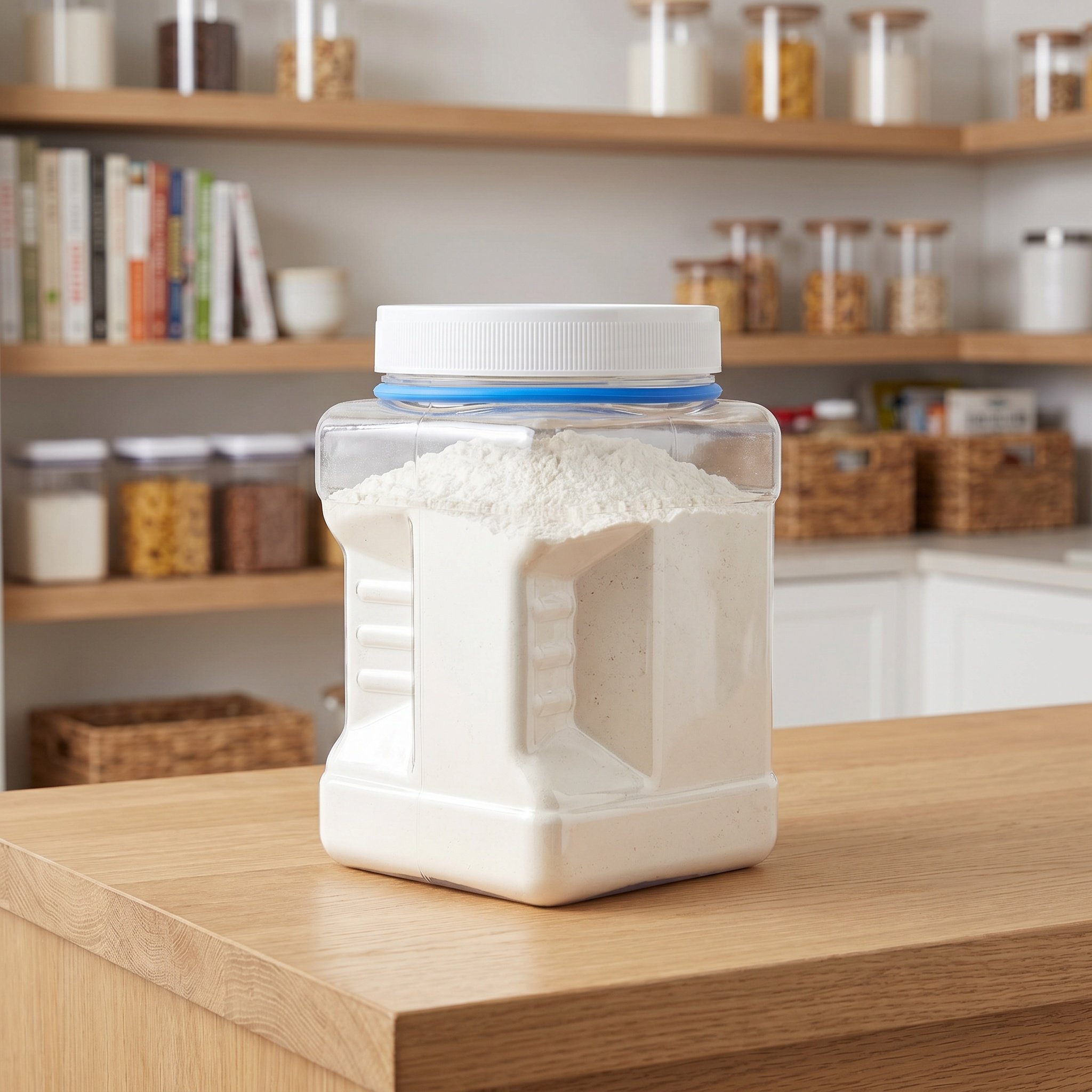 Food Storage Jars & Containers - 6Pcs Clear Square Airtight Storage Jars