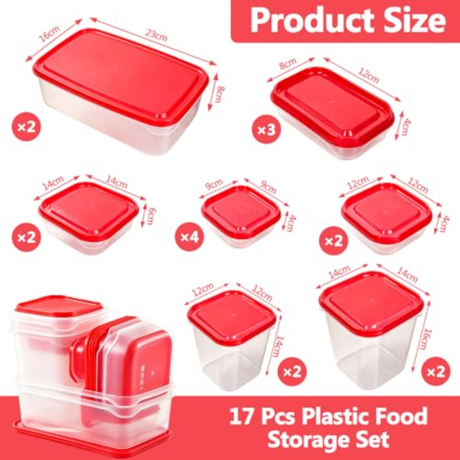 17Pcs Plastic Food Storage Set - Food Storage With Lids review and price