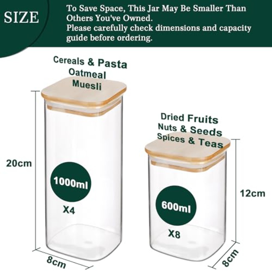12-Pack Square Glass Storage J - Food Storage With Lids review and price