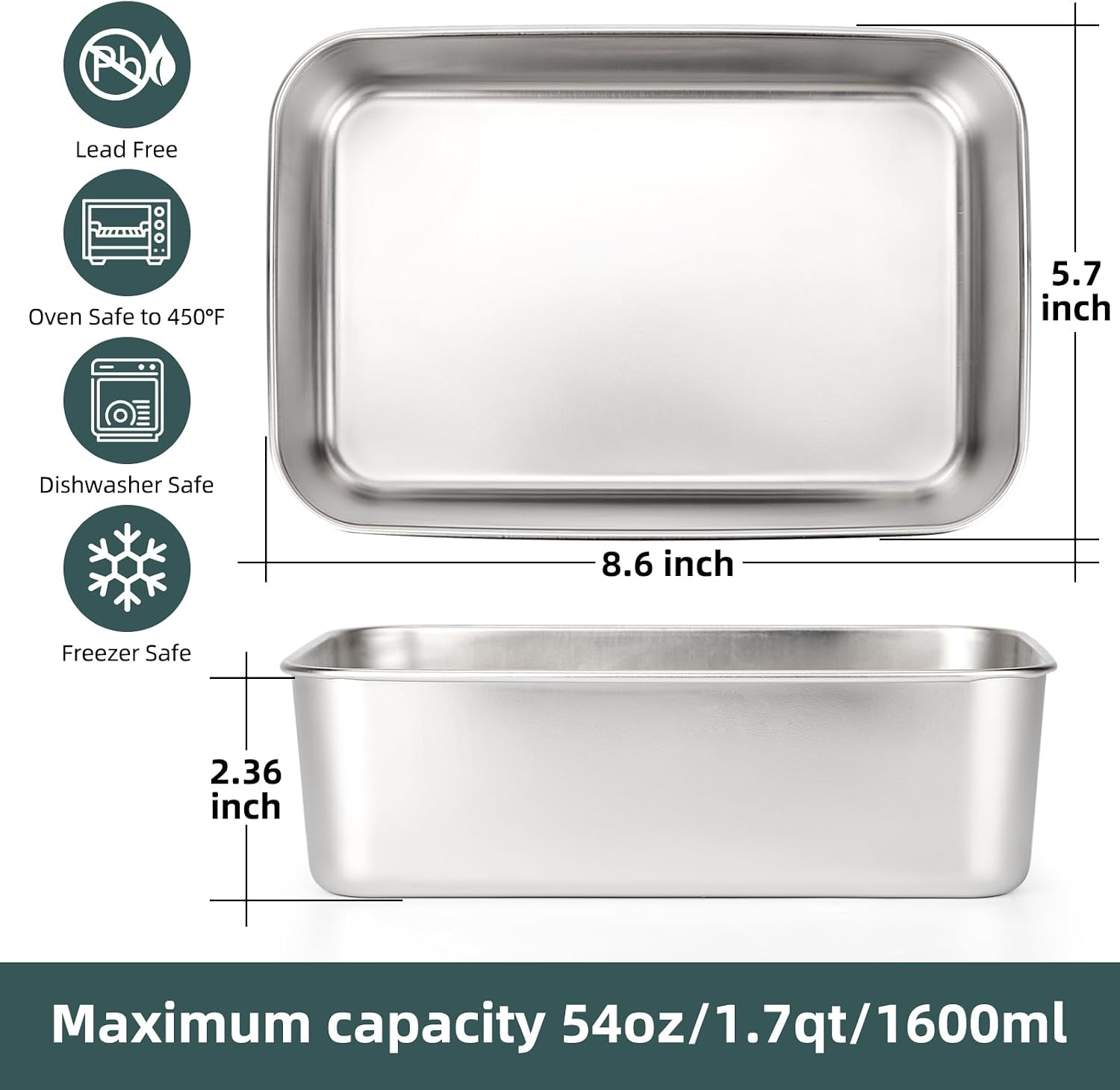 6 Pack(57oz) Stainless Steel F - Food Storage Stainless Steel Containers review and price