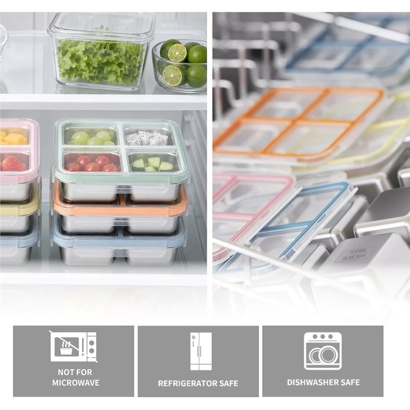 GIGI 4Pack Stainless Steel Sna - Food Storage Stainless Steel Containers review and price
