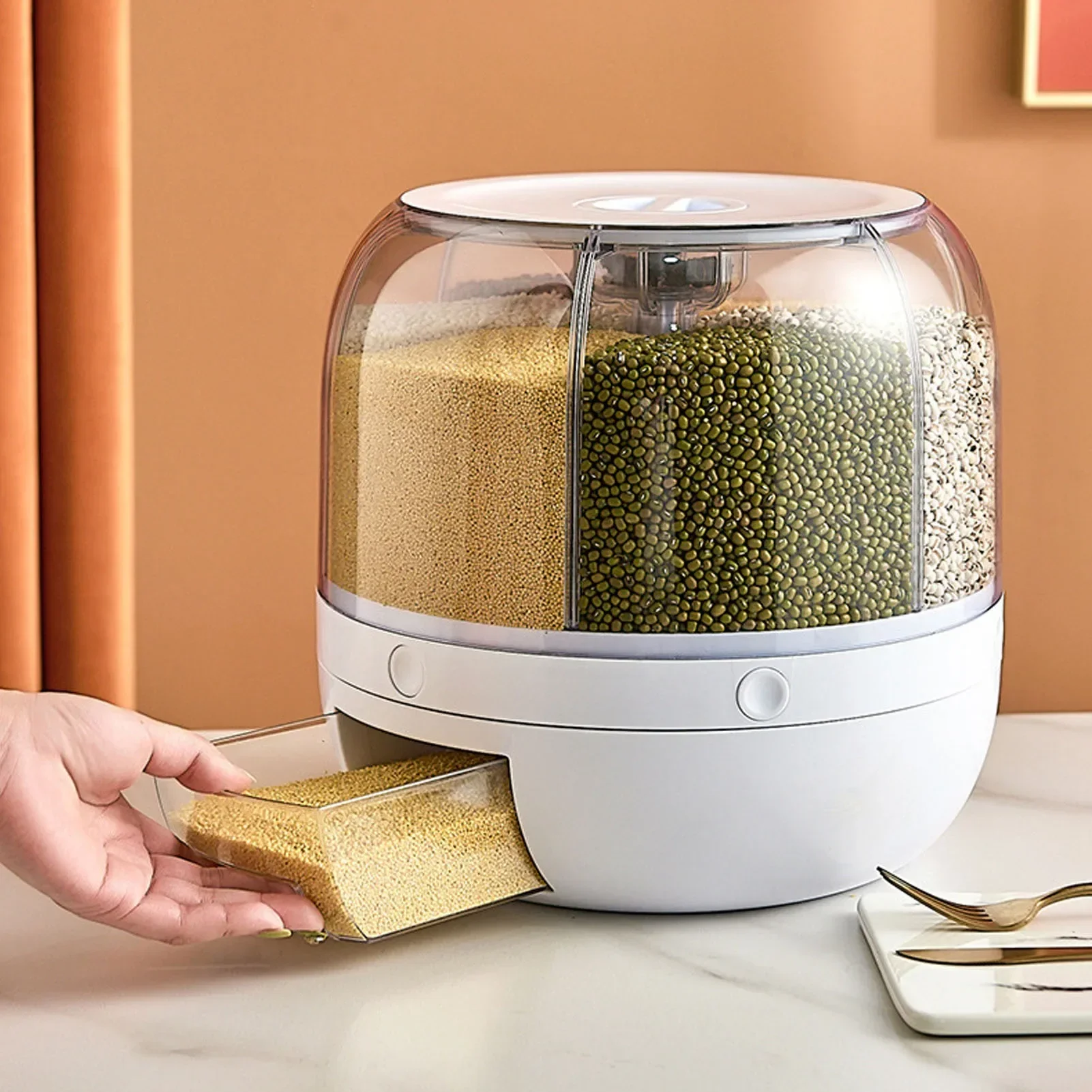 6-Compartment 360° Rotating Ai - Food Storage For Pantry review and price