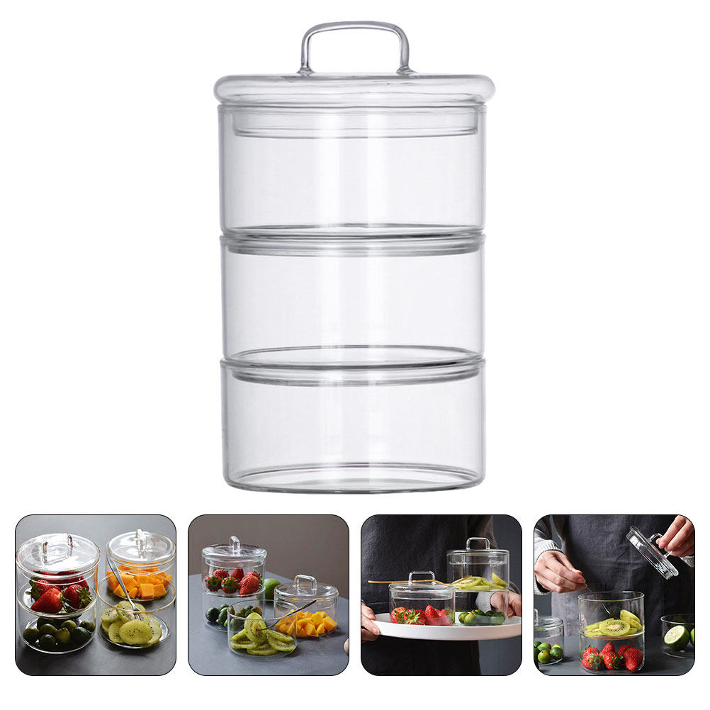 1Set Clear Glass Storage Bowl  - Food Storage Jars & Containers review and price