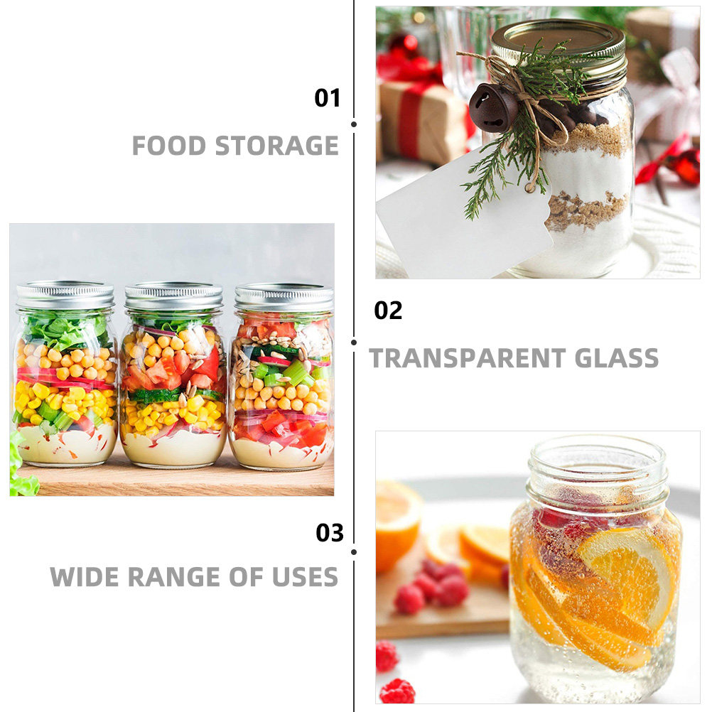 6Pcs Transparent Round Glass J - Food Storage With Lids review and price
