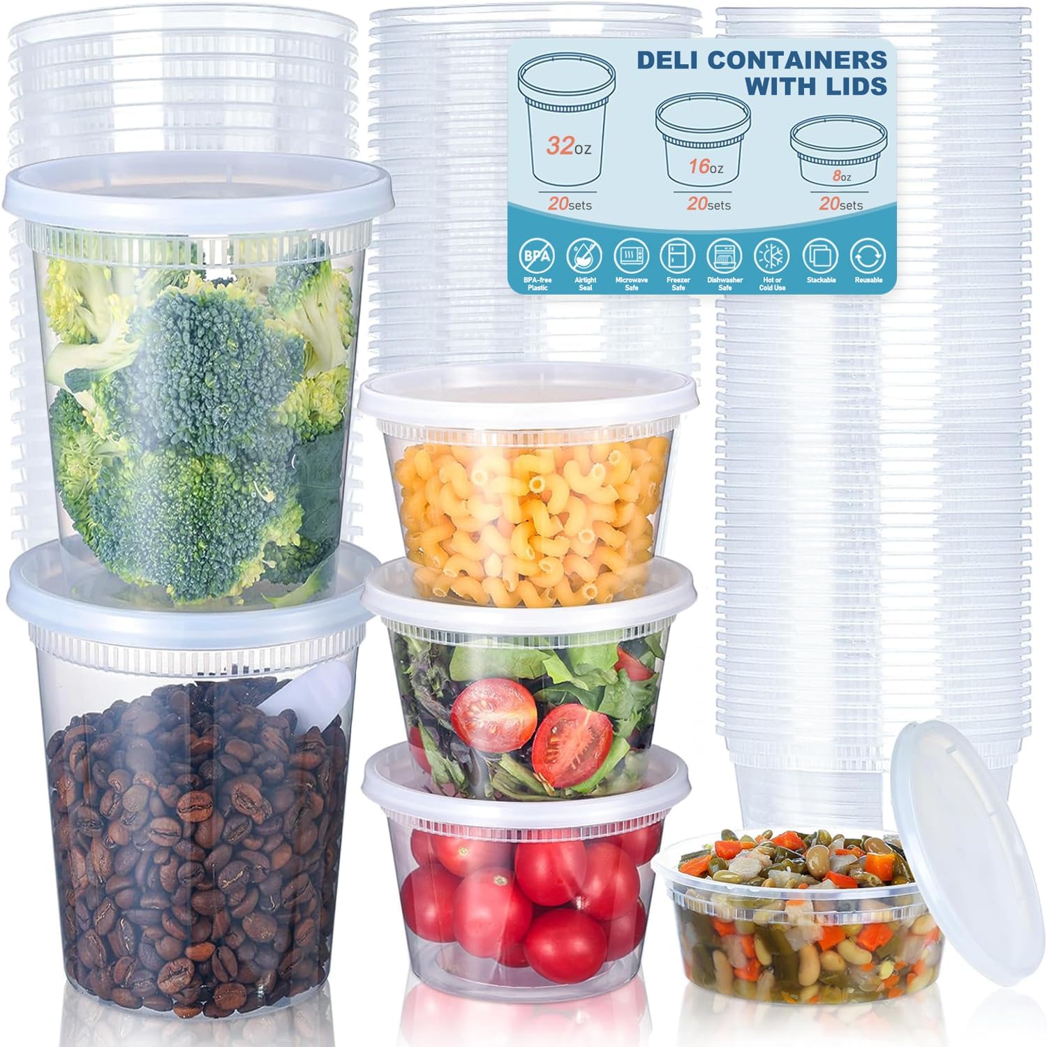 24pcs Deli Food Storage Contai - Food Storage Freezer Containers review and price