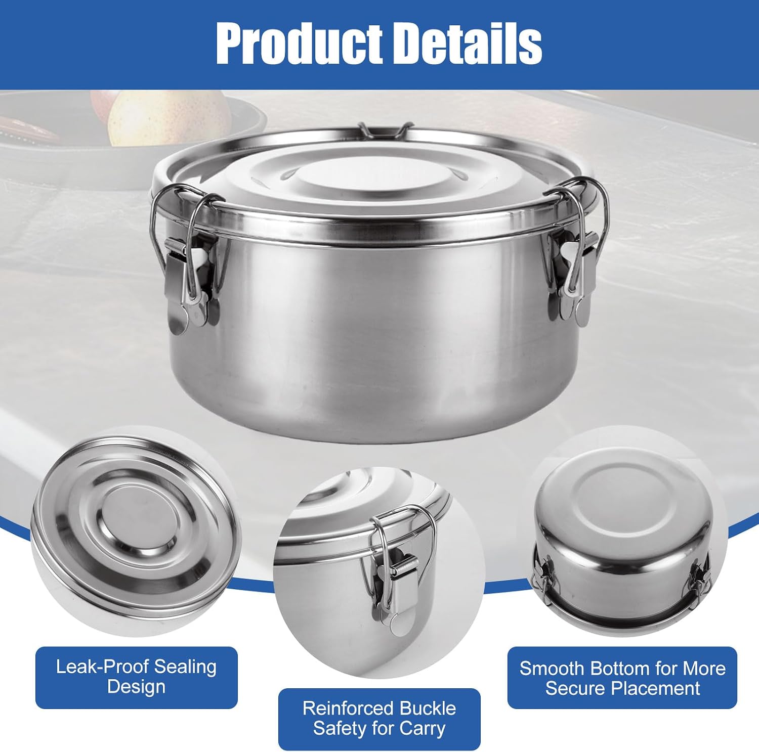 QTLCOHD 3 Pcs Stainless Steel  - Food Storage Stainless Steel Containers review and price