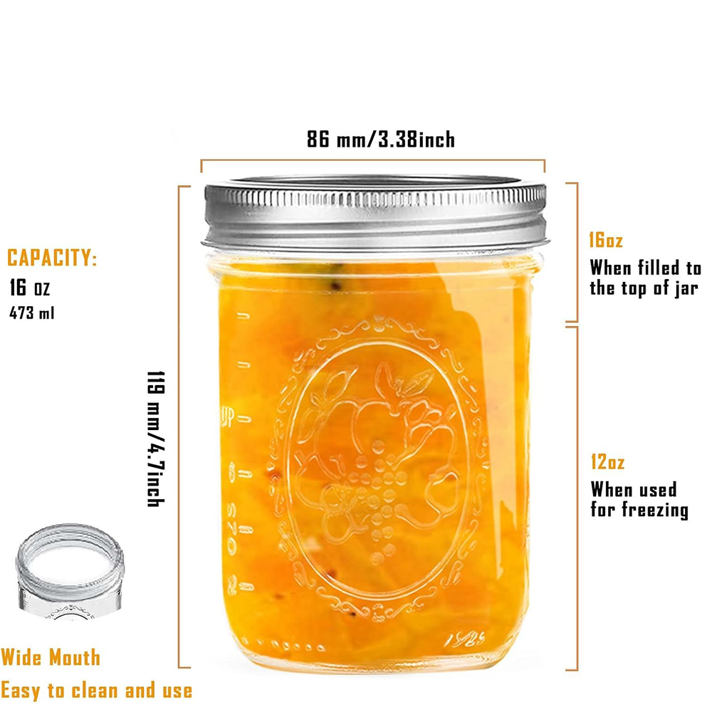 16oz Wide Mouth Mason Jars wit - Food Storage With Lids review and price