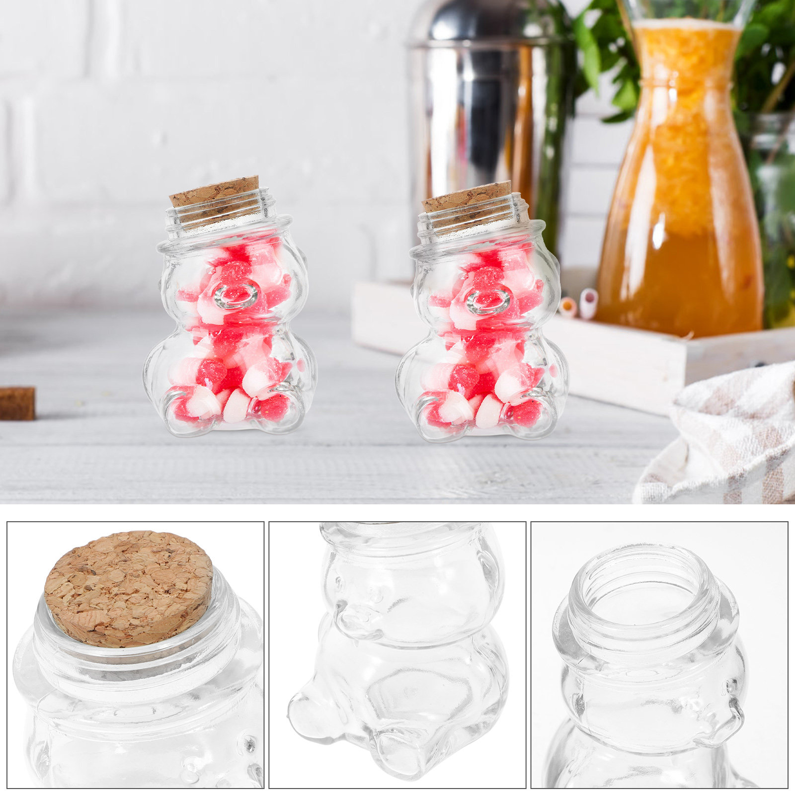 4Pcs Glass Candy Jar Set Trans - Food Storage Jars & Containers review and price