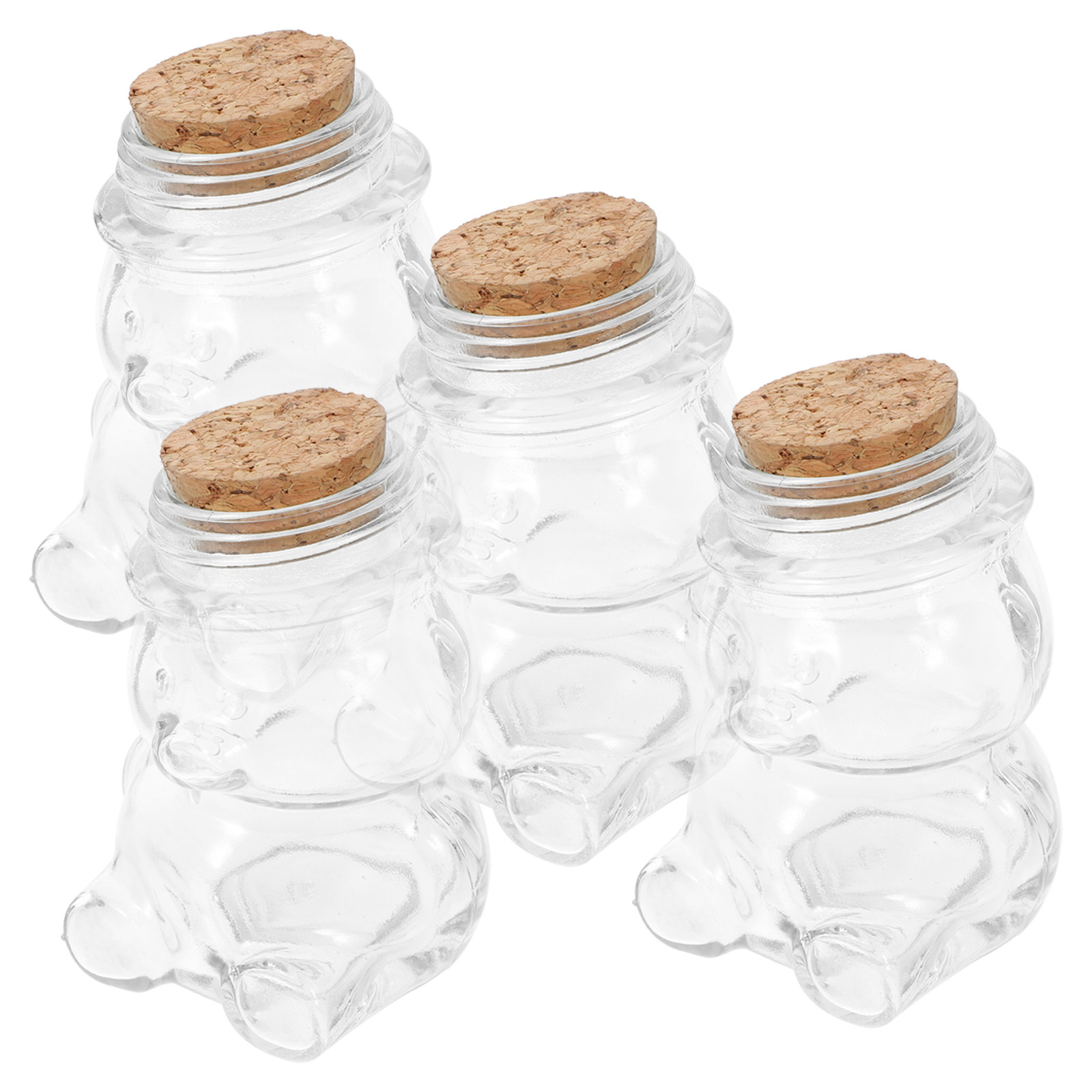 4Pcs Glass Candy Jar Set Trans - Food Storage Jars & Containers review and price