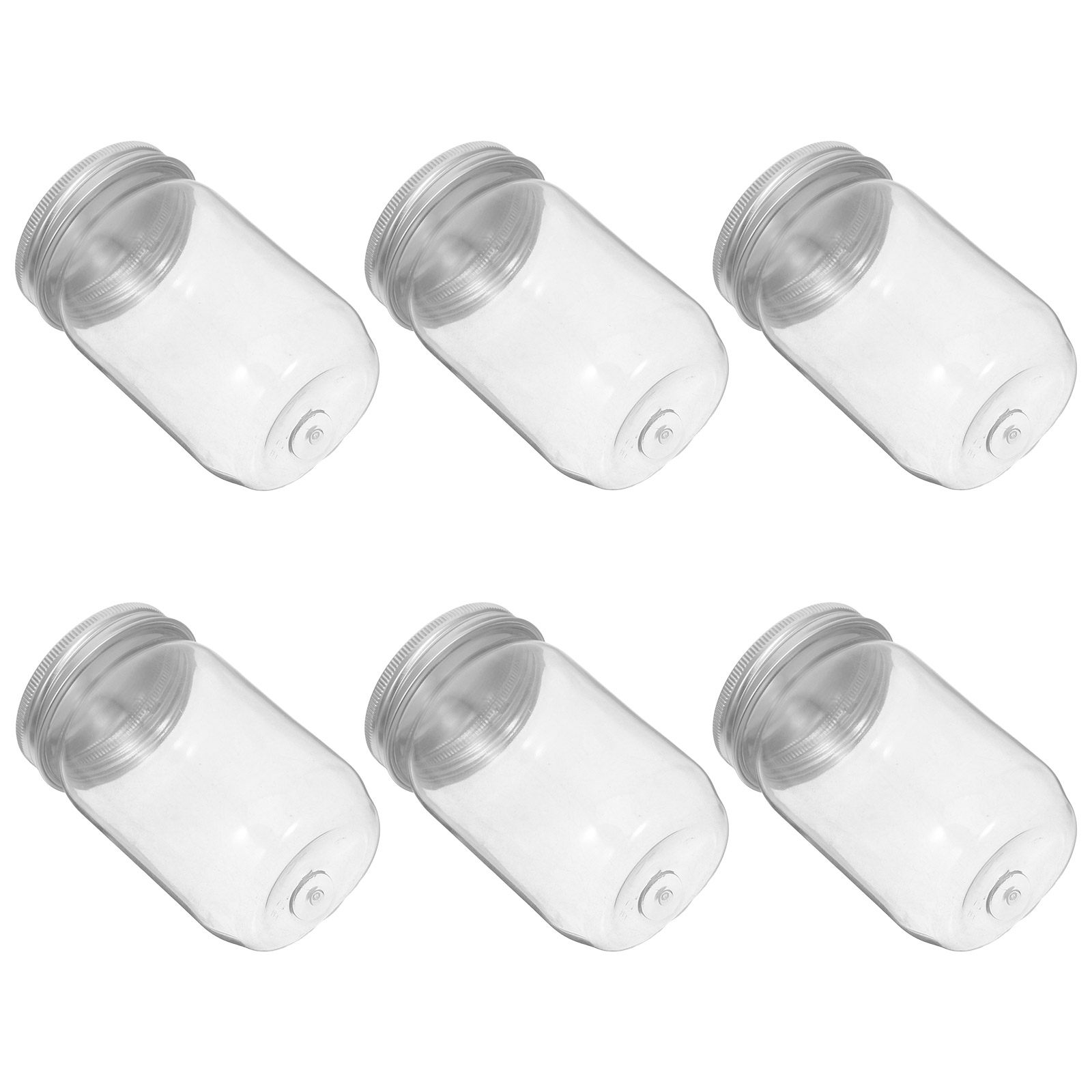 6Pcs Clear Plastic Mason Jars  - Food Storage With Lids review and price