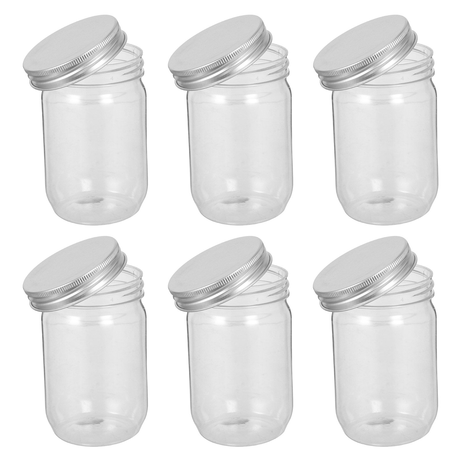 6Pcs Clear Plastic Mason Jars  - Food Storage With Lids review and price