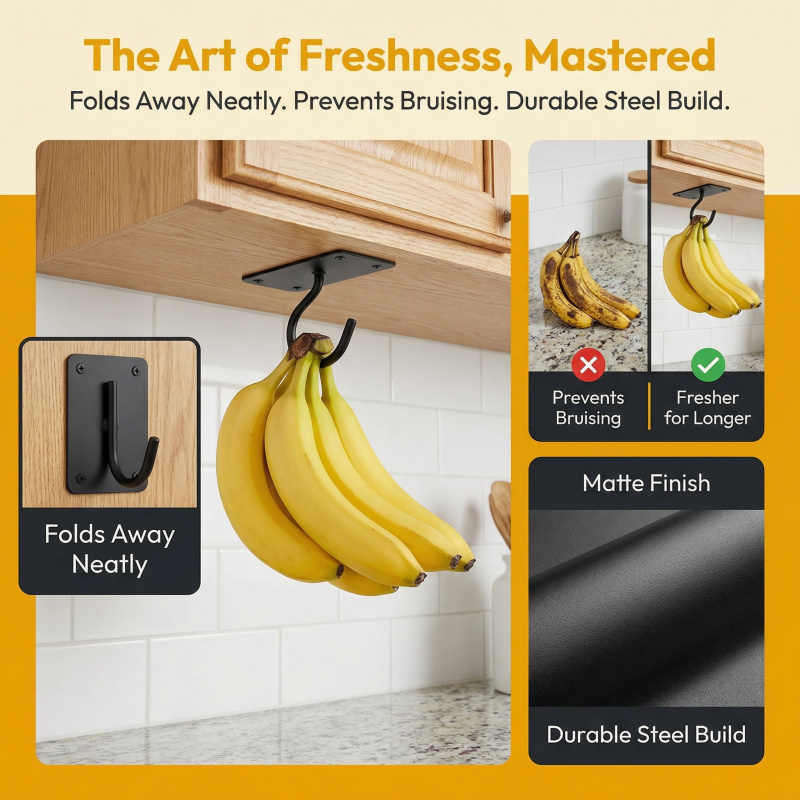 Black Metal Self-Adhesive Bana - Food Storage Method review and price